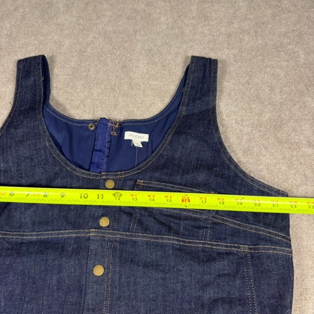 Anthropologie Pilcro Denim Snap-Front Mini Dress‎ Size XL NWT Dark Indigo Blue - Picture 4 of 8